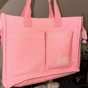 Pink Tote Bag With Crossbody Strap